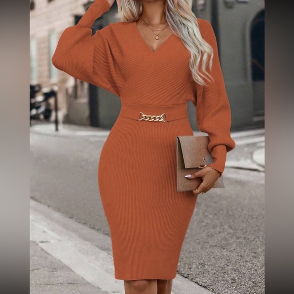 Luxe batwing sleeve sweater dress - Picture 4 of 6